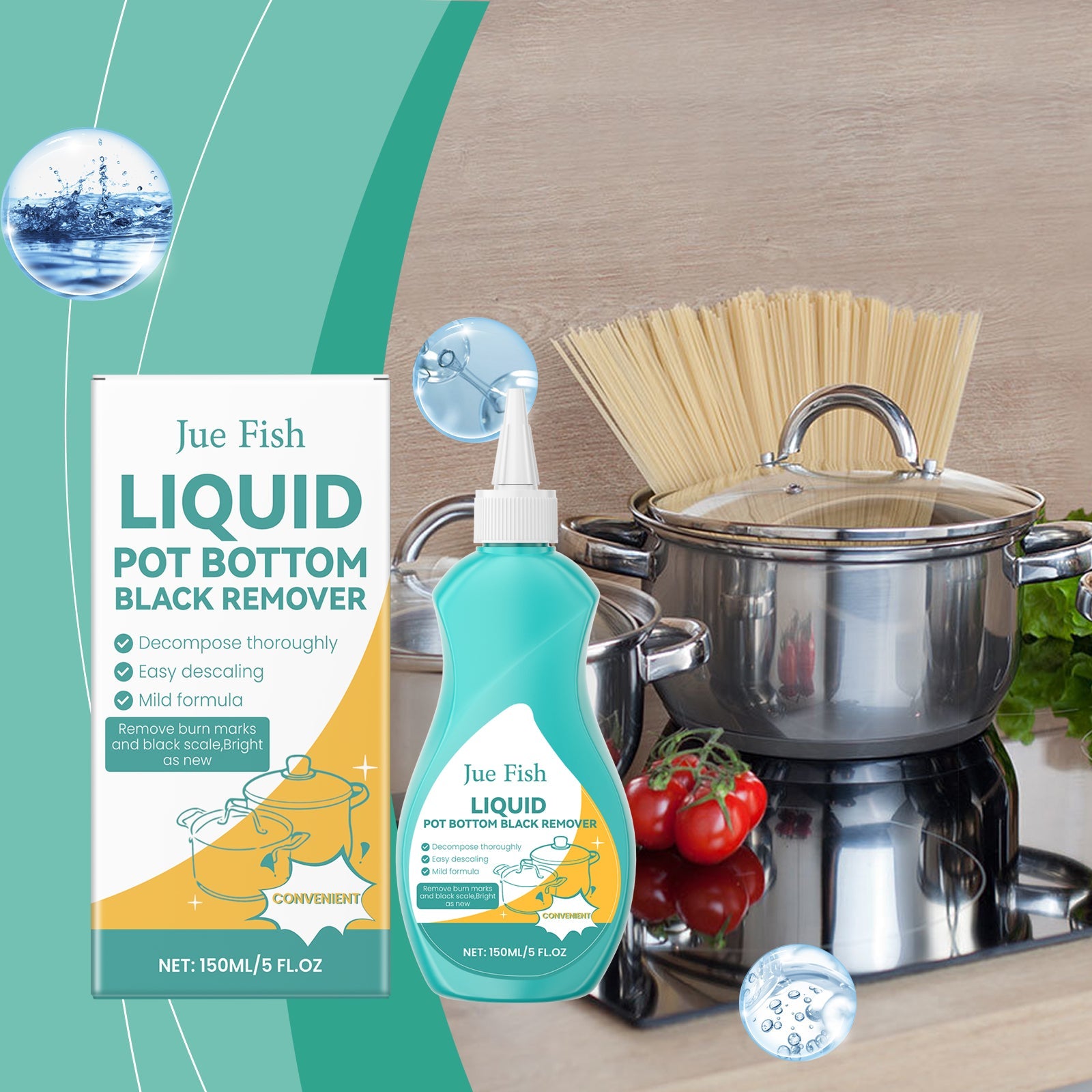 Pan Cleaner, Pan Bottom Grease Cleaner To Remove Oil And Scale Cleaning Polishing Anti-Rust Cleaning Liquid - Korvel