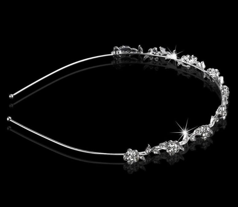 Plum blossom rhinestone bridal headband hair ornament headdress - Korvel