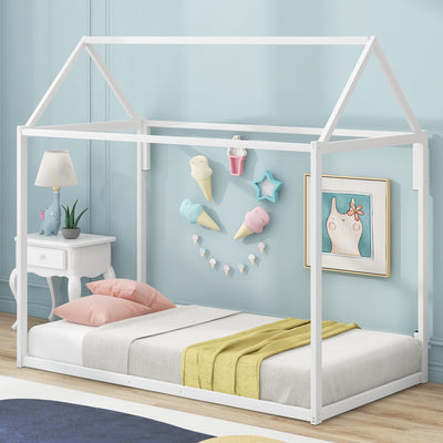 Metal House Shape Platform Bed - Twin
