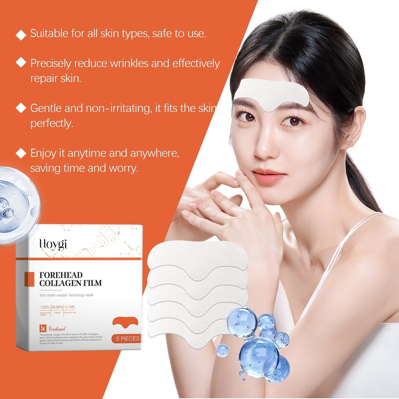 Hydrolyzed Collagen Patch Moisturizing, Firming, Whitening, Moisturizing And Lifting Forehead Patch - Korvel