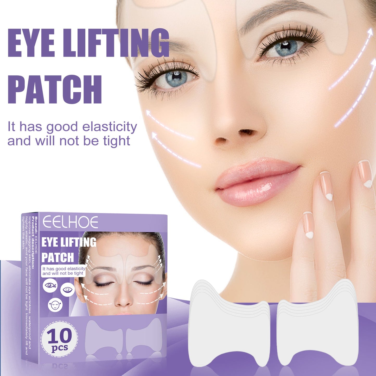 Eye Lifting Patch, Reduces Fine Lines Under Eye Bags Multi-Action Collagen Eye Mask Firming Lift Eye Patch - Korvel