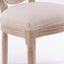 French Style Solid Wood Frame Antique Painting Linen Fabric Rattan Back Dining Chair Set of 2 Cream - Korvel