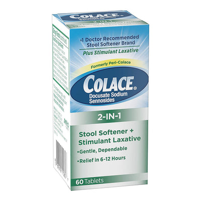 Tabletas Colace 2-En-1 Ablandador de Heces y Laxante