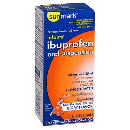 Suspensión Oral de Ibuprofeno para Infantes Sunmark, Sabor a Baya - 1 Oz