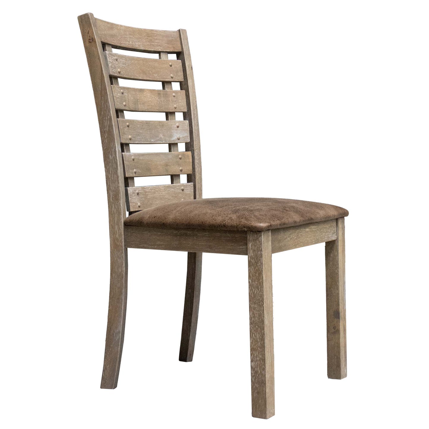 Set of 2 Modern Farmhouse Dining Chairs - Distressed Solid Wood