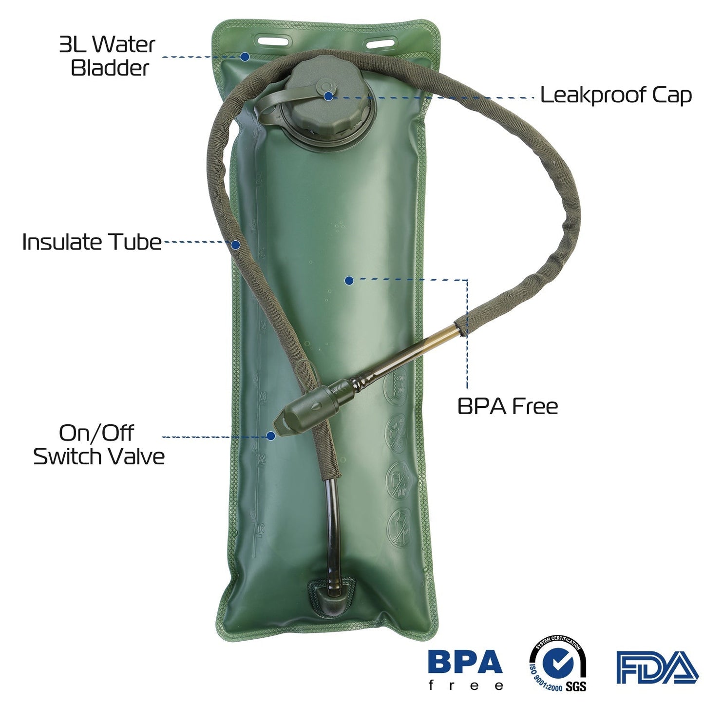 GBruno Sac d'hydratation tactique 3L