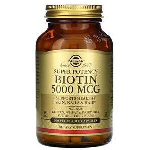 Solgar Biotine 5000 mcg - 100 Capsules Végétales