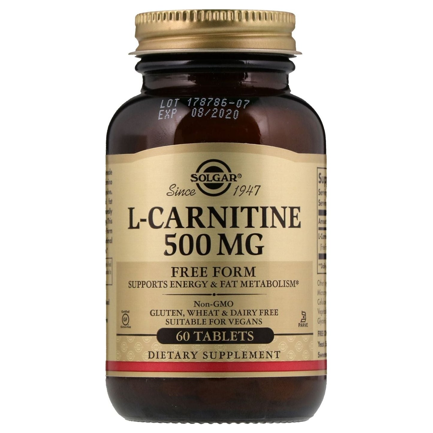 Solgar L-Carnitine 500mg - 60 Tablets