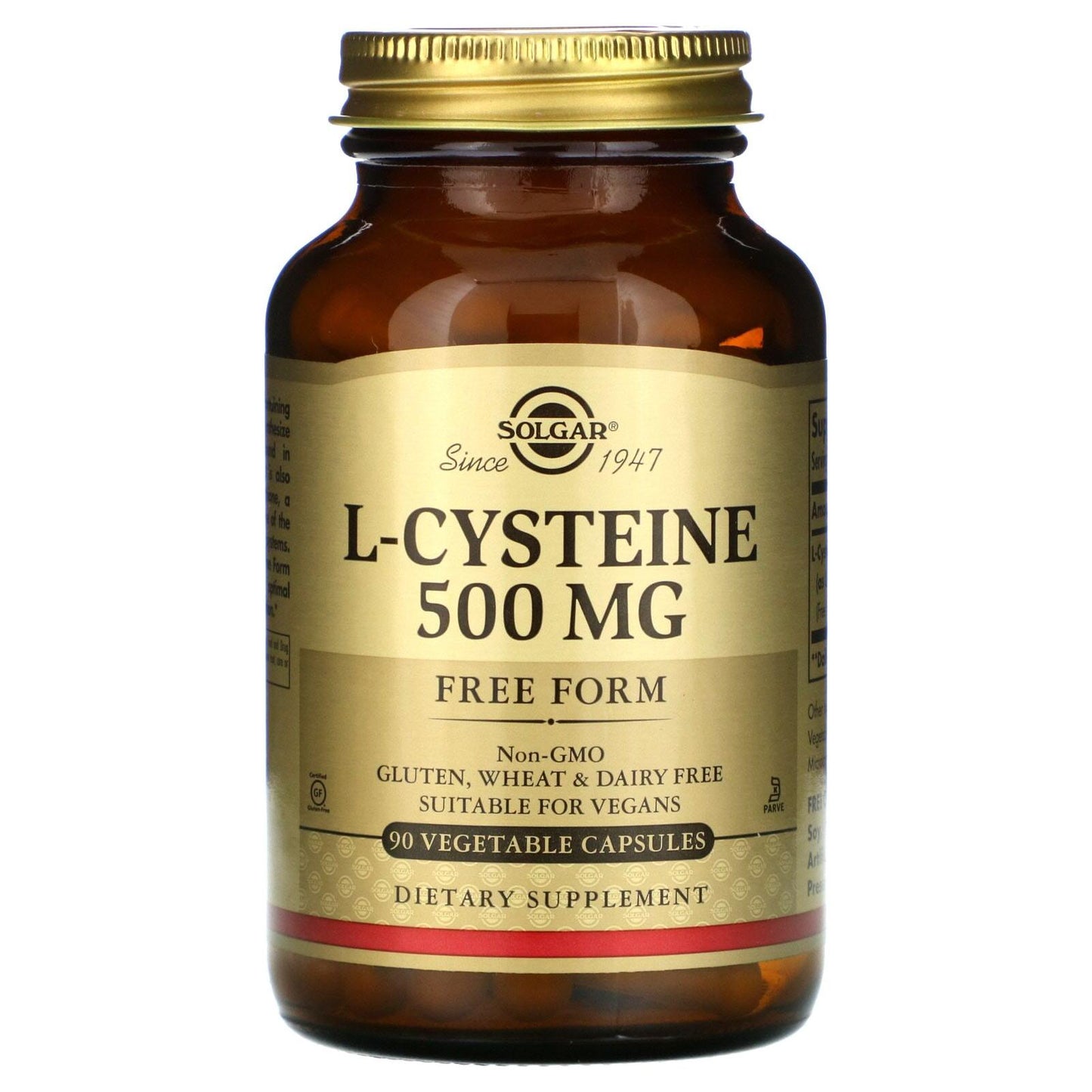Solgar L-Cisteína 500mg - 90 Cápsulas Vegetales