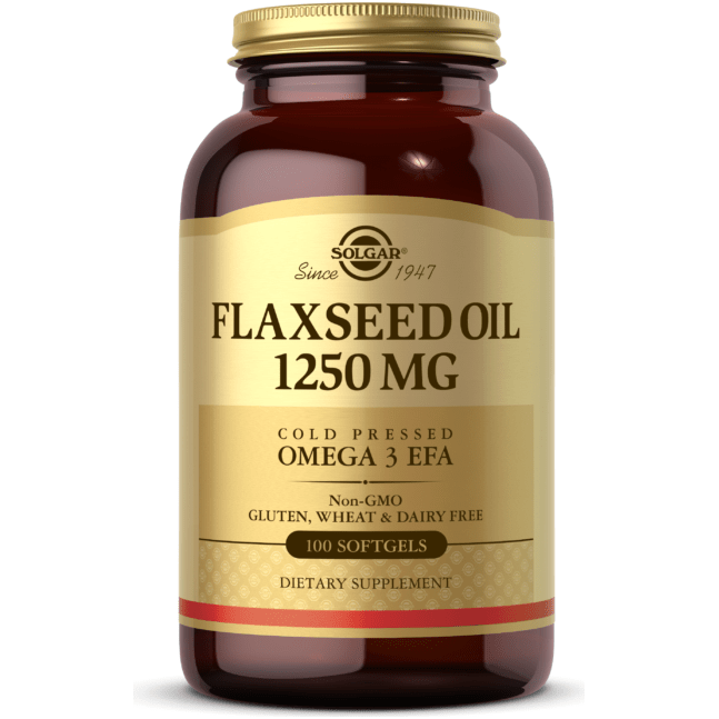 Huile de lin Solgar 1250mg - 100 gélules molles