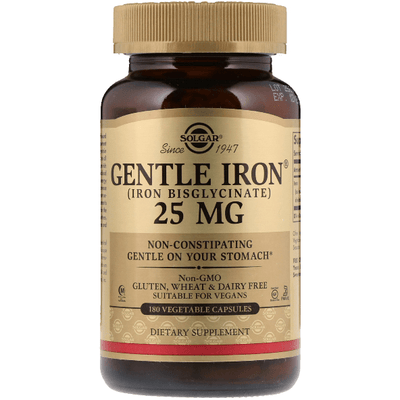 Solgar Gentle Iron 25 mg - 180 Vegetable Capsules