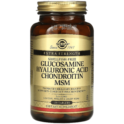 Solgar Glucosamine & Hyaluronic Acid Supplement - 120 Tablets