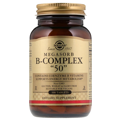 Solgar Megasorb B-Complex 50 - 100 Tablets