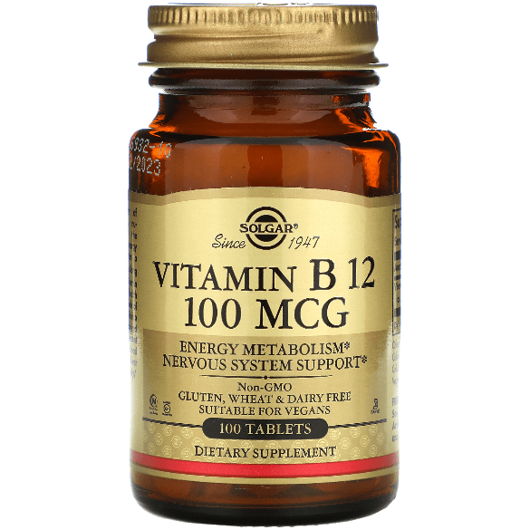 Solgar Vitamin B12 100mcg - 100 Premium Tablets