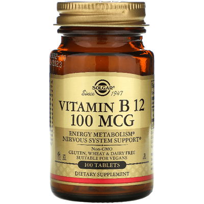 Solgar Vitamin B12 100mcg - 100 Premium Tablets