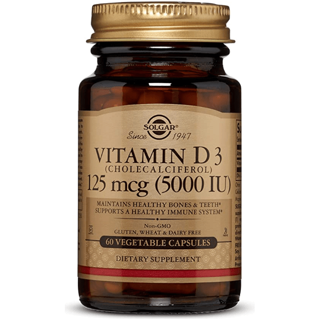 Solgar Vitamina D3 125 mcg (5,000 UI) - 60 Cápsulas Vegetales