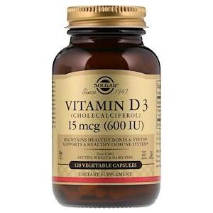 Solgar Vitamin D3 600 IU - 120 Vegetable Capsules
