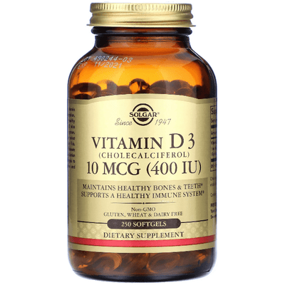 Solgar Vitamine D Naturelle 400 UI - 250 Gélules Molles