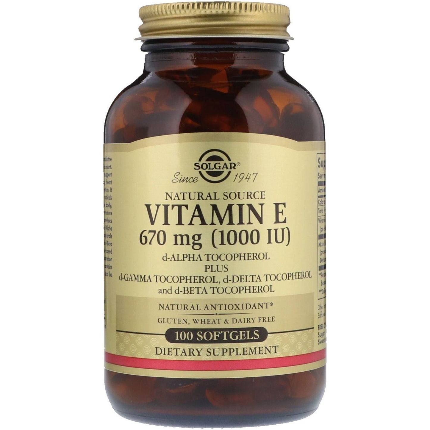 Solgar Vitamine E 670 mg (1000 UI) - 60 Gélules Molles