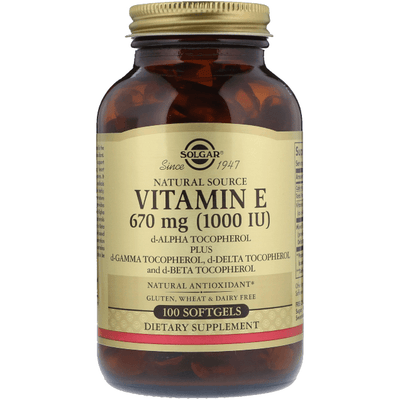 Solgar Vitamina E 670 mg (1000 UI) - 100 Cápsulas Blandas Vegetarianas