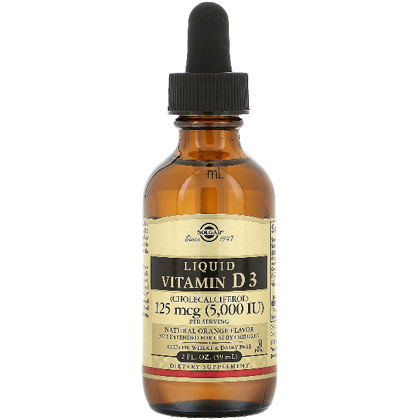 Solgar Liquid Vitamin D3 125 mcg (5,000 IU) - Orange Flavor