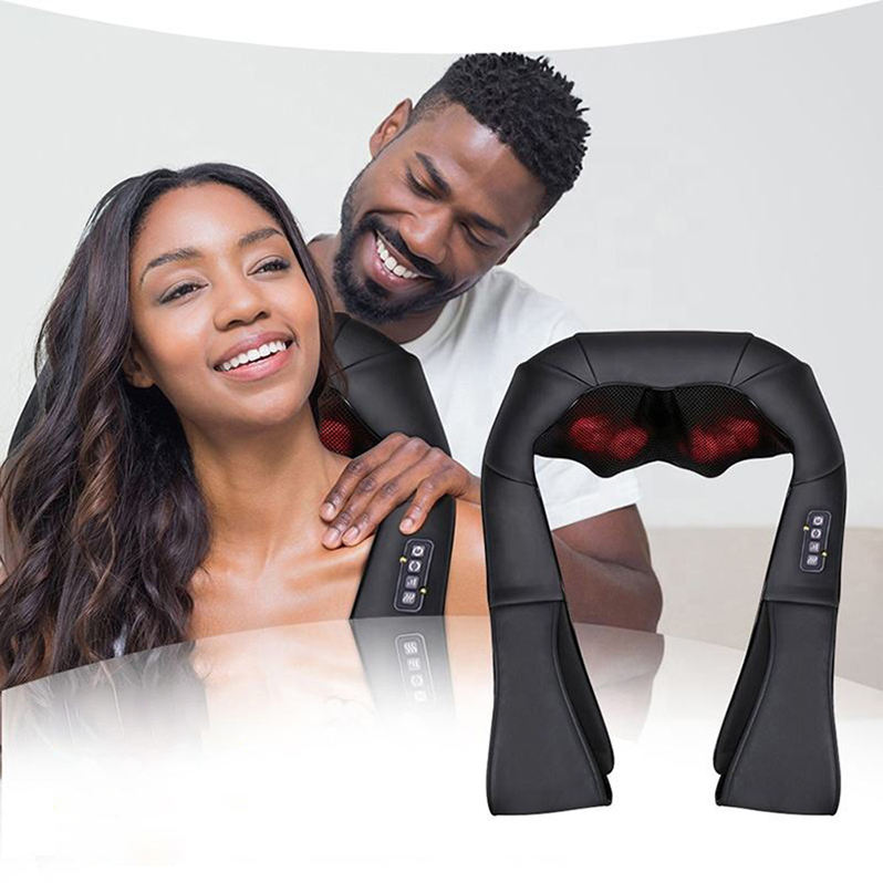 LUYAO LY-580A+1 shiatsu deep kneading heated Neck shoulder back body massager massage belt shawl massage machine - Korvel