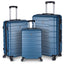 Premium Dark Blue 3-Piece Hardside Suitcase Set with Spinner Wheels