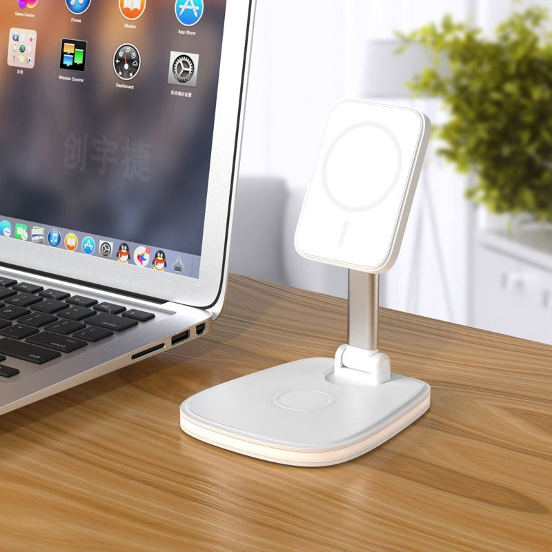 Multi functional wireless charging desktop magnetic bracket suitable for folding wireless chargers for Apple and Huawei phones - Korvel