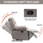 Large Manual Recliner Chair in Fabric for Living Room, Grey - Korvel