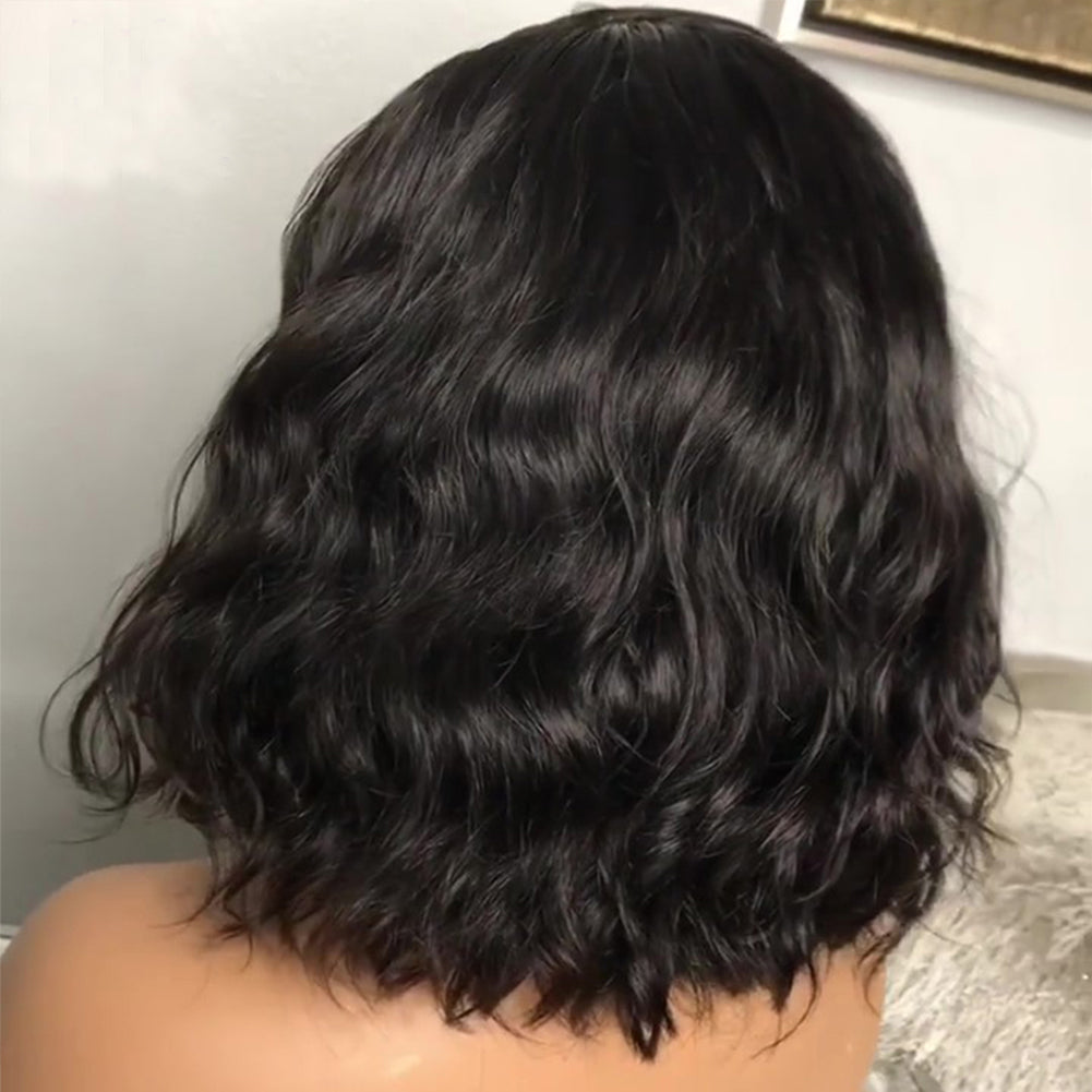 New Ladies Chemical Fiber Front Lace Bobo Short Curly Hair Long Bangs Wig Headgear - Korvel