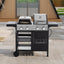 2+2 multifunctional gas barbecue grill and covered grill combination for outdoor cooking - barbecue, barbecue, pizza. - Korvel