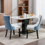 A&A Furniture Nikki Collection Modern High-end Tufted Solid Wood Contemporary PU 2-Pcs Set White+Light Blue - Korvel