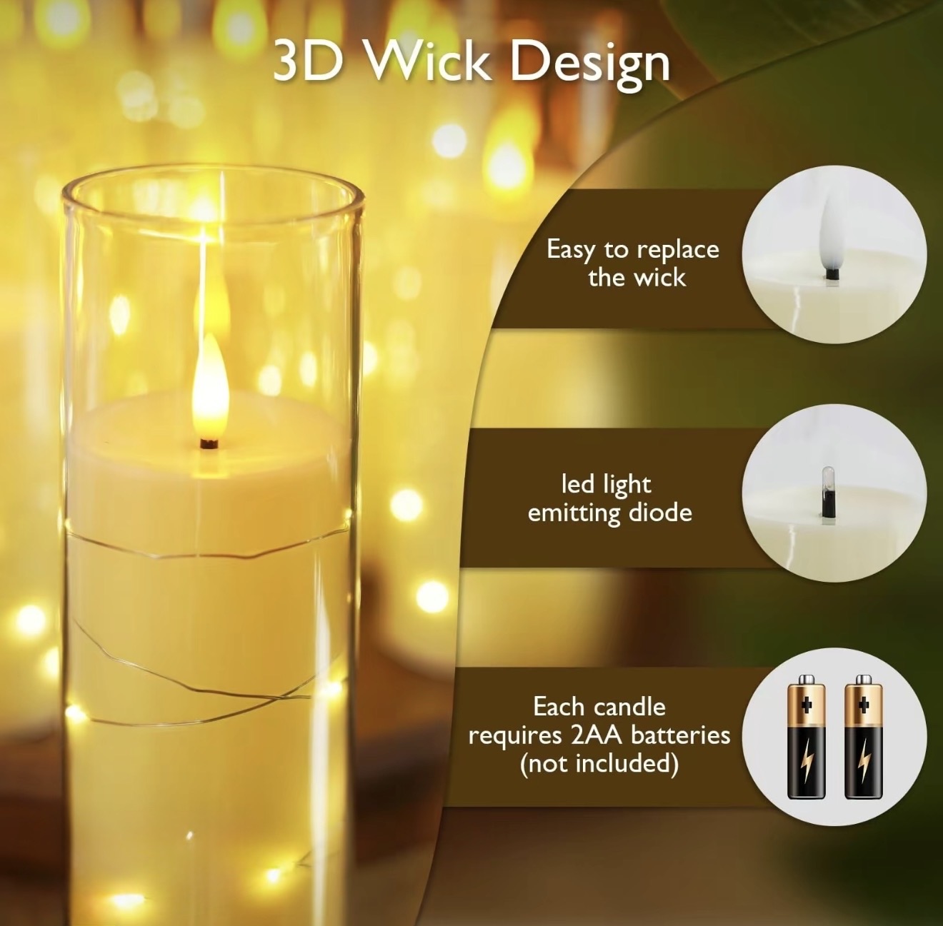 StarGlow LED Pillar Candles - Korvel
