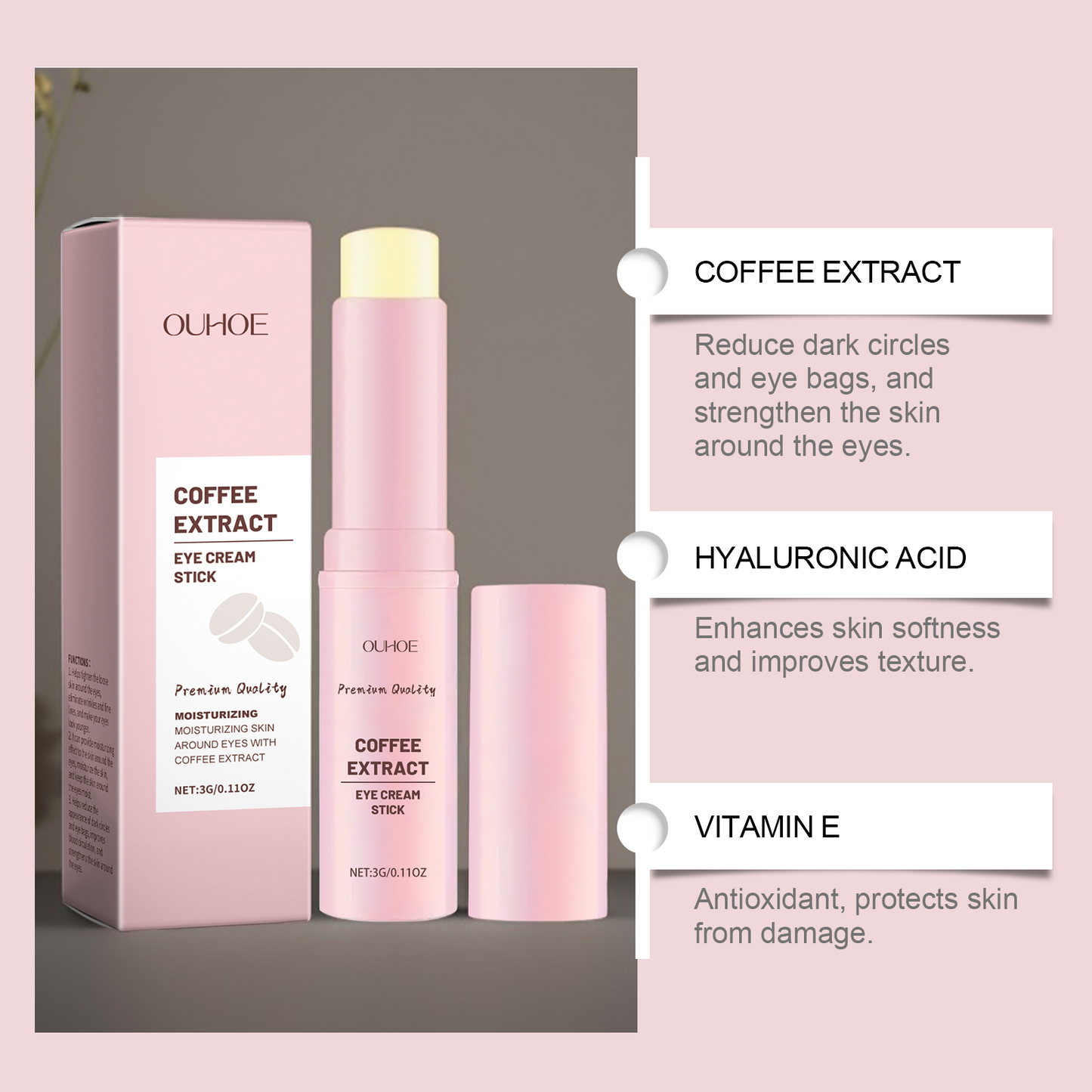 Bâton de Crème Contour des Yeux Premium pour Soin Quotidien de la Peau