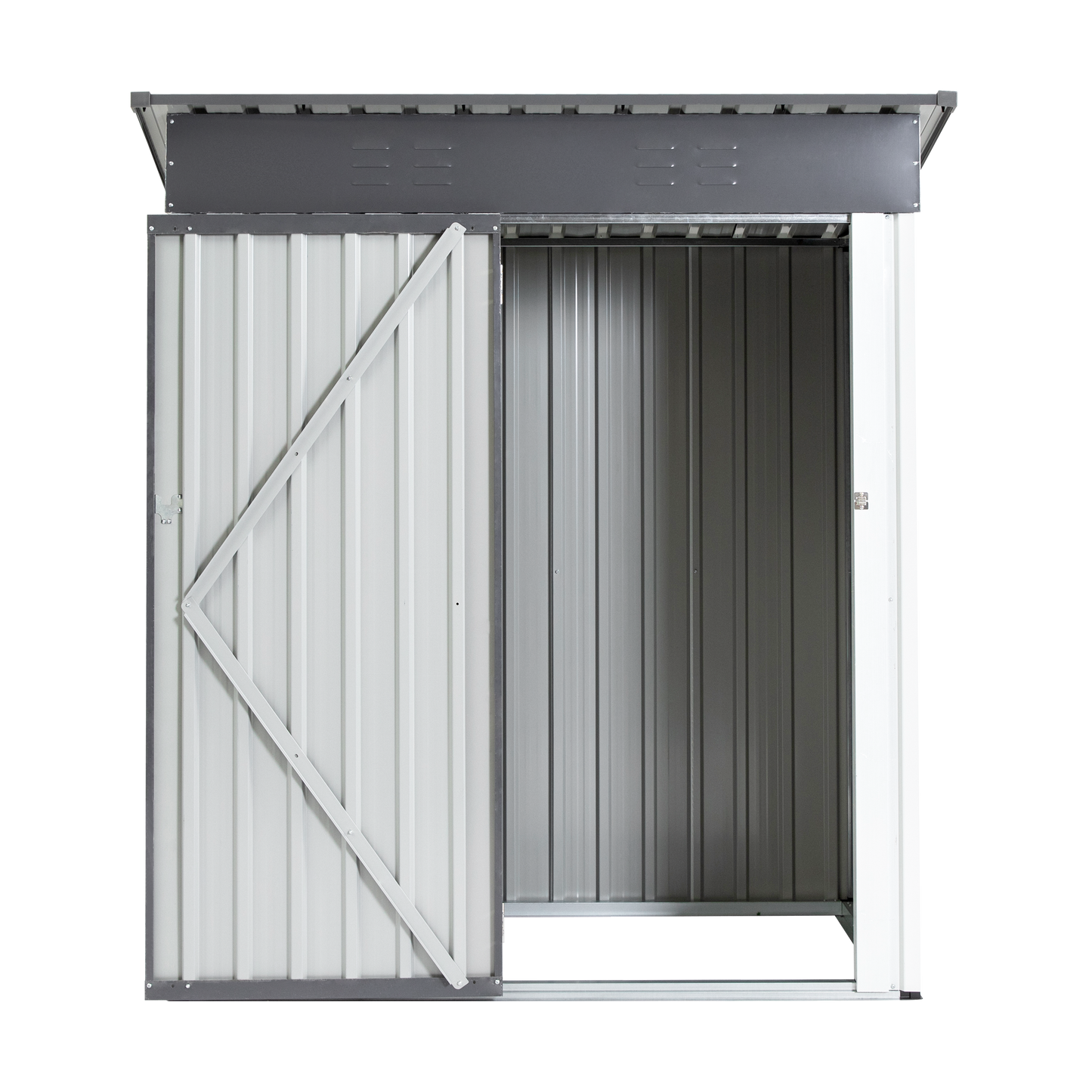 Abri de jardin en métal XWT016 - Gris et blanc 5x3x6ft