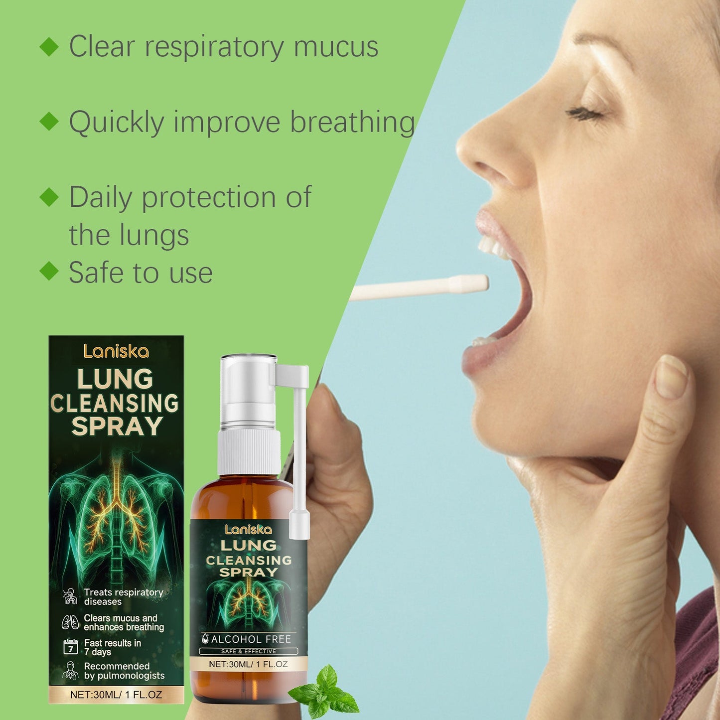 Herbal Body Cleansing Spray Body Repair Cough Relief Herbal Ingredients Treatment Spray - Korvel