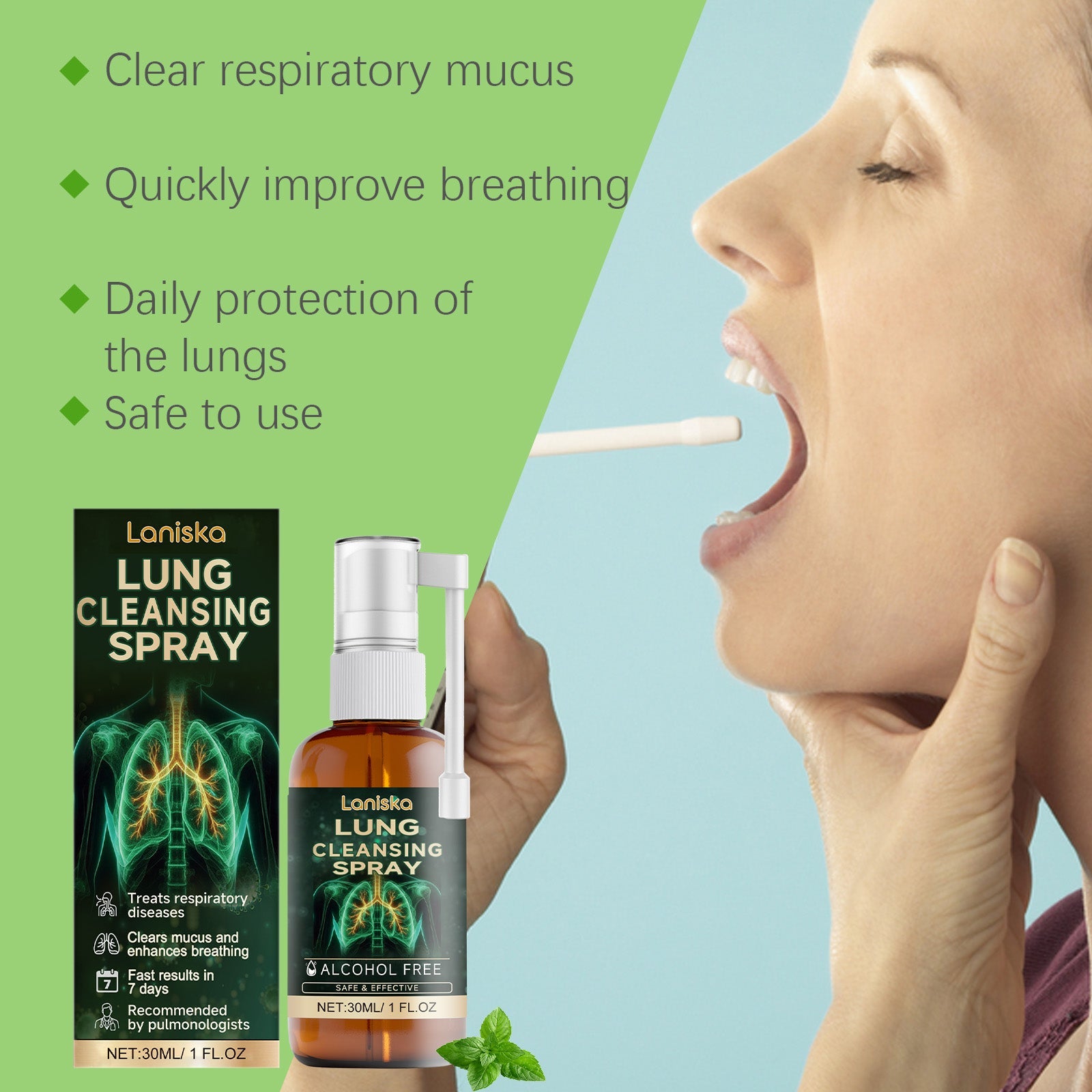 Herbal Body Cleansing Spray Body Repair Cough Relief Herbal Ingredients Treatment Spray - Korvel