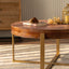 33.86"Modern Retro Splicing Round Coffee Table Fir Wood Table Top with Gold Cross Legs Base(Same SKU:W757126236) - Korvel
