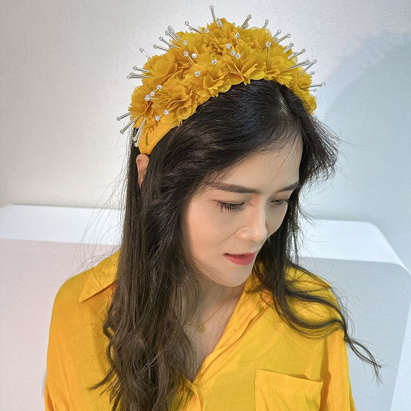 Elegant Wide Edge Fabric Crystal Headband