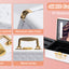 Portable makeup case, travel makeup bag with LED mirror, locked makeup storage box, brush holder, divider, rechargeable, white - Korvel
