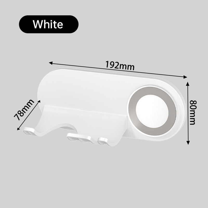 No - drill Magnetic Hair Dryer Wall Mount. Synthetic plastic, for Dyson/Leihen/Kexi. Colors: gray & white - Korvel