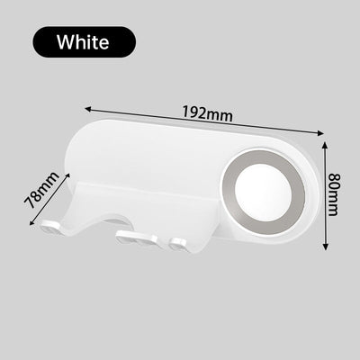 No - drill Magnetic Hair Dryer Wall Mount. Synthetic plastic, for Dyson/Leihen/Kexi. Colors: gray & white - Korvel