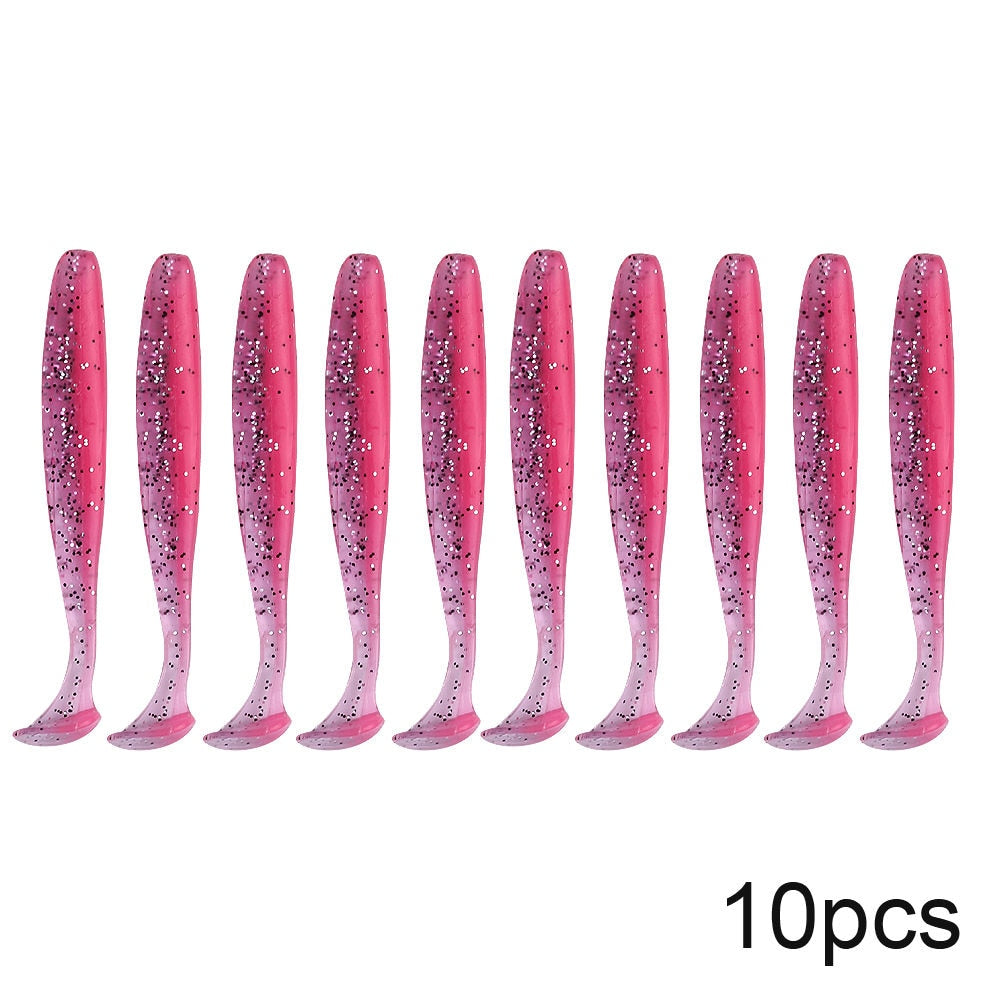 QXO 10pcs/Lot Soft Lures Silicone Bait 7cm 2g Goods For Fishing Sea Fishing Pva Swimbait Wobblers Artificial Tackle - Korvel