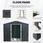8ft x 10ft Outdoor Metal Storage Shed with Floor Base Black - Korvel