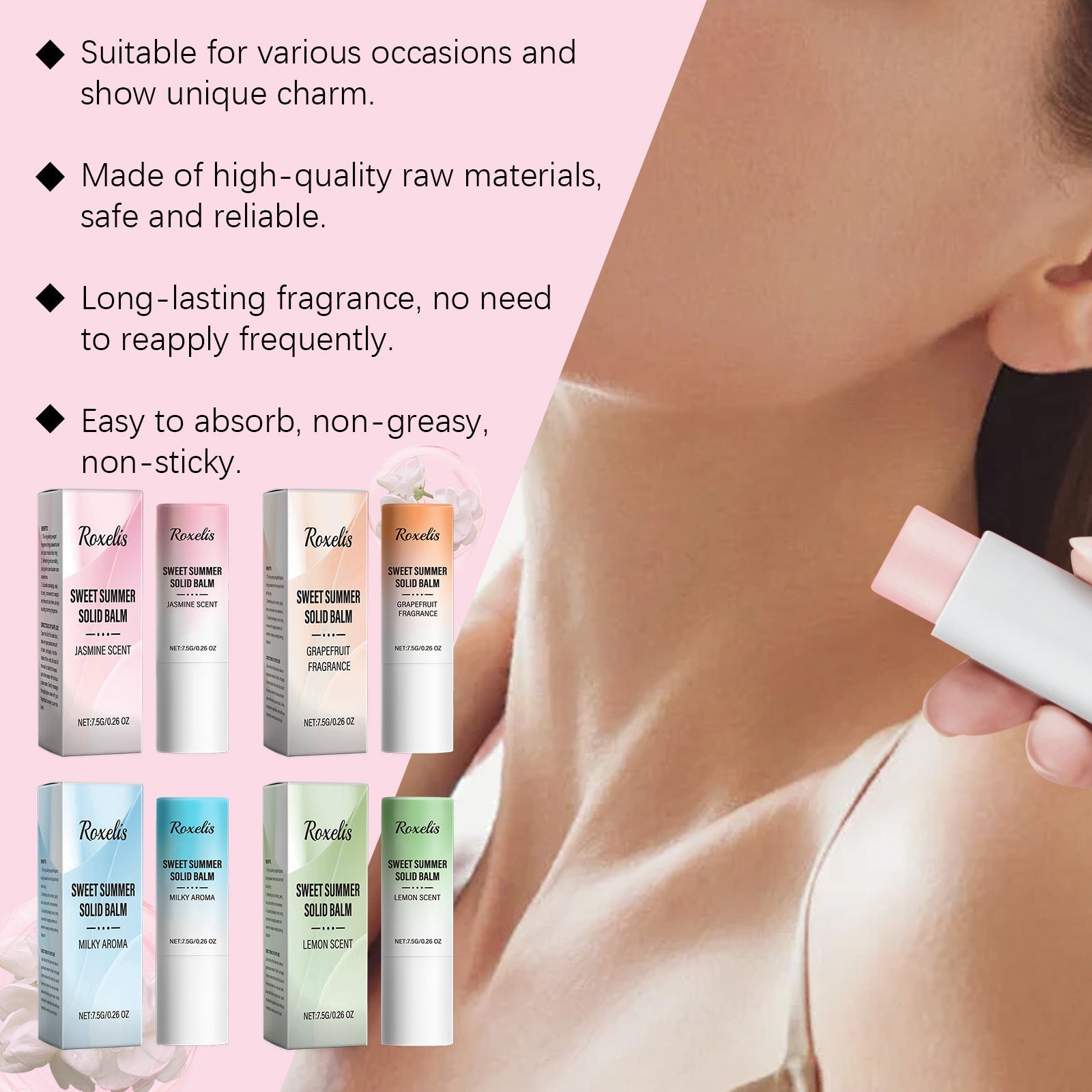 Sweet Summer Solid Balm Series Fresh And Elegant Portable Care Solid Balm With Fragrance And Charm - Korvel