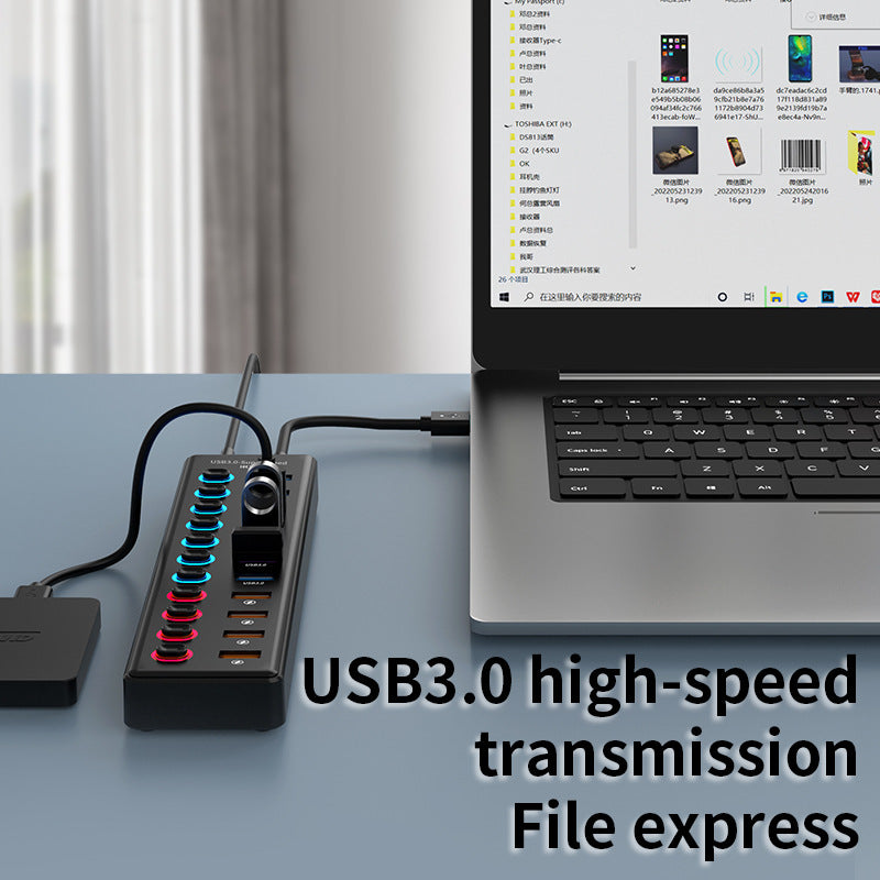 3.1 Gen2 HUB3.0 Hub Laptop Distribution Device Mobile Expansion Device Hub Expansion Dock 11 in One - Korvel