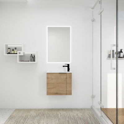 Bathroom Vanity with Sink 22 Inch for Small Bathroom,Floating Bathroom Vanity with Soft Close Door,Small Bathroom Vanity with Sink, 22x13 (KD-Packing) - Korvel