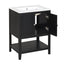 Meuble de salle de bain moderne noir de 24" avec évier en céramique élégant