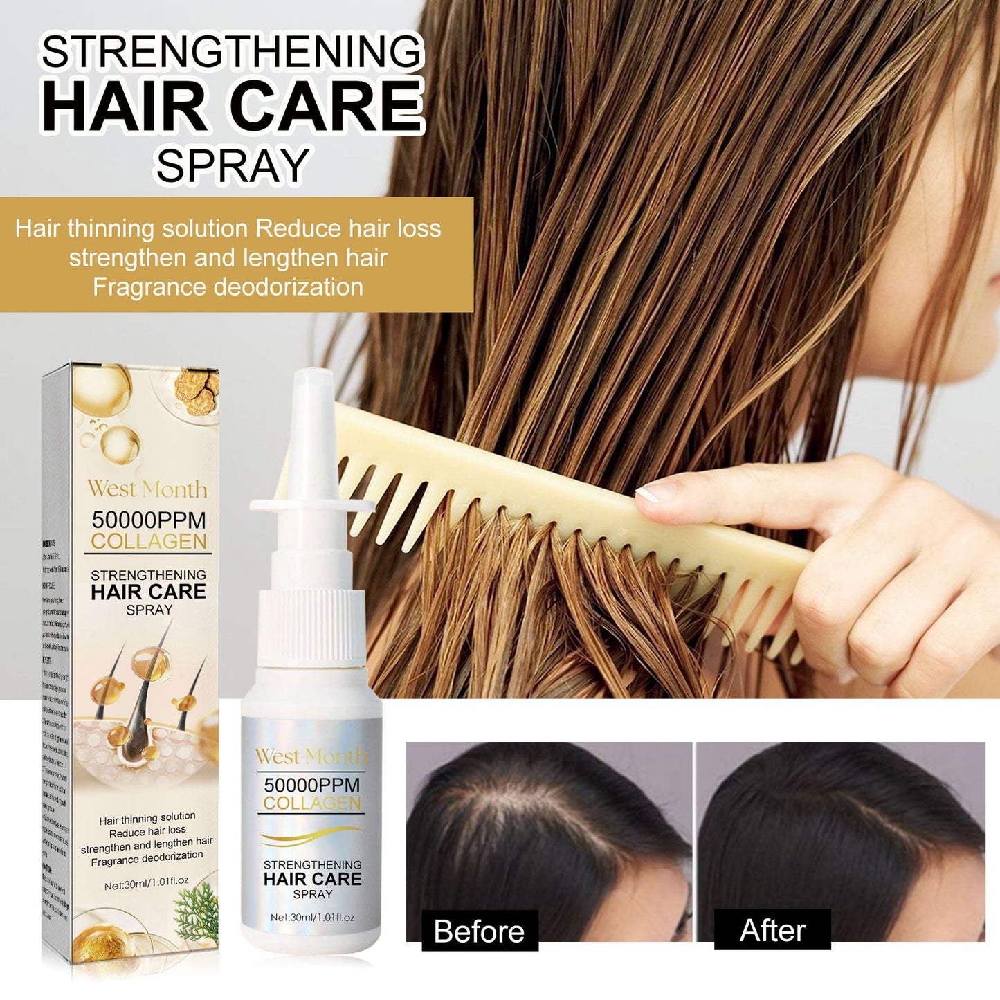 Hair Smoothing Essence Spray, Moisturize Hair Roots, Strengthen Scalp, Prevent Hair Loss, Repair And Smooth - Korvel