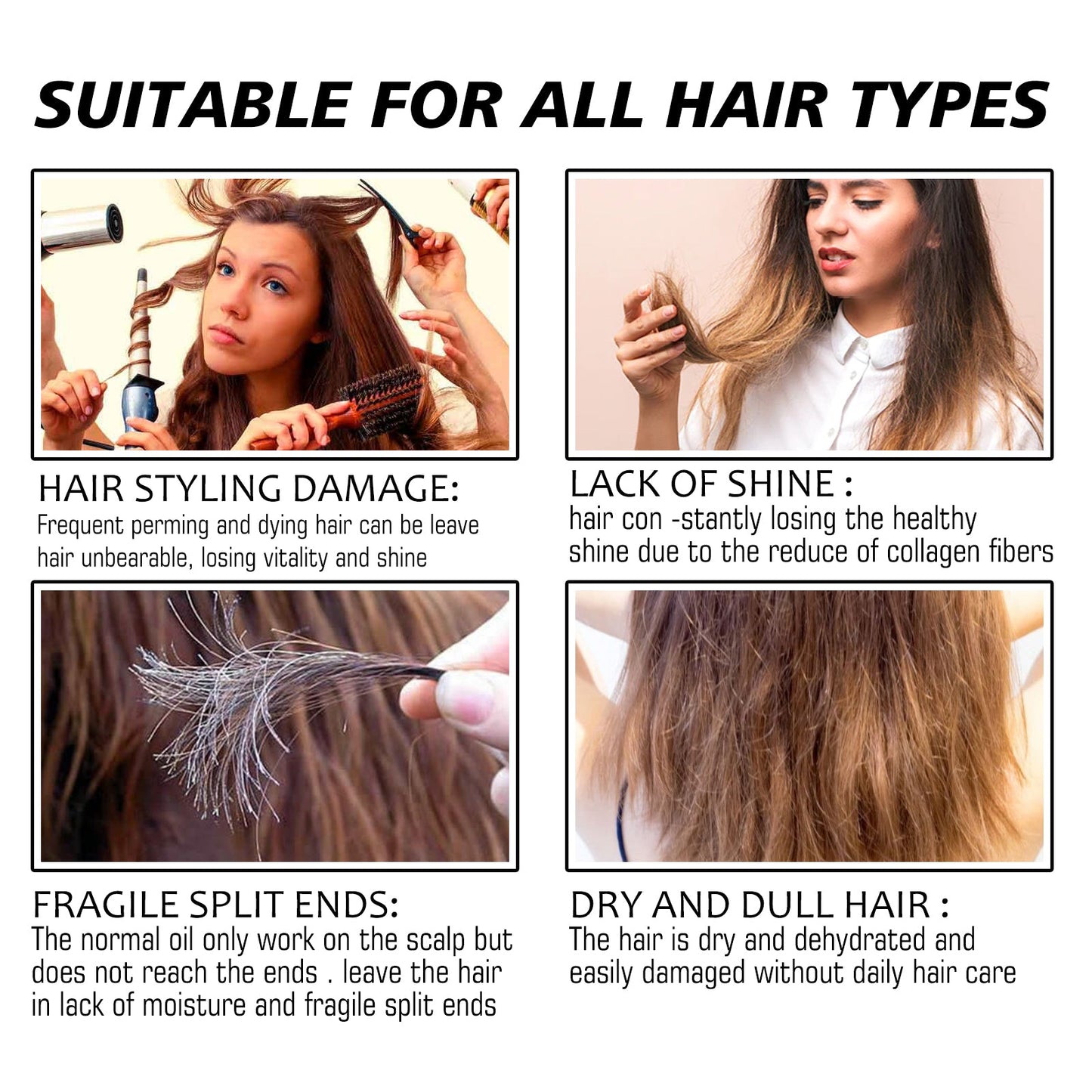 Hair Shine Spray Repair Dry And Irritated Hair Moisturizing Hair Treatment Spray For Damaged Hair - Korvel